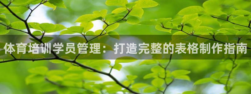 欧陆娱乐怎么注册会员账号：体育培训学员管理：打造完整的表格制